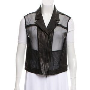 Ohne Titel Leather-Blend Mesh Vest size 8